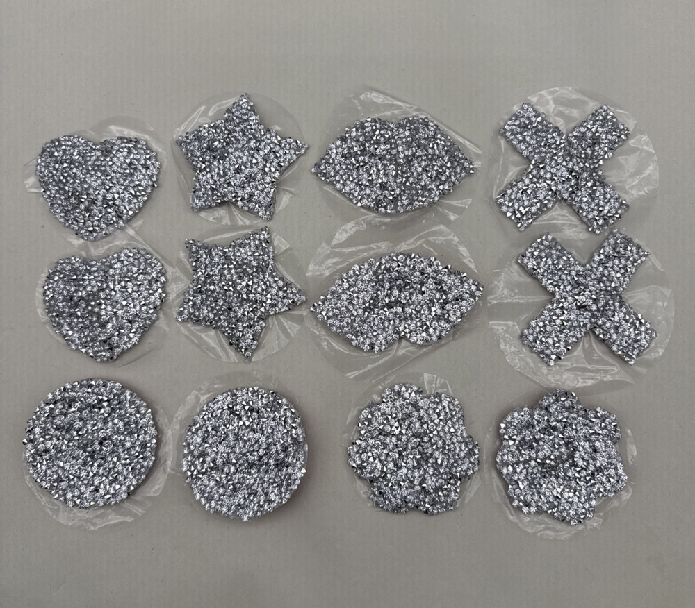 6 Pairs Rhinestone Pasties Sticky Bra Reusable Pasty Breast Covers Waterproof...